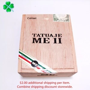 Caja de cigarros de madera vacía Tatuaje Me II Belicoso 5,5" x 4,75" x 2,5" - Imagen 1 de 8