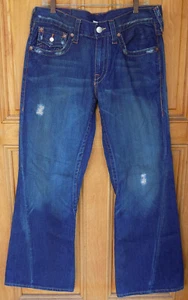 True Religion Mens Size 34/34 (W36 L33) Distressed Joey Blue Jeans NWOT - Picture 1 of 6
