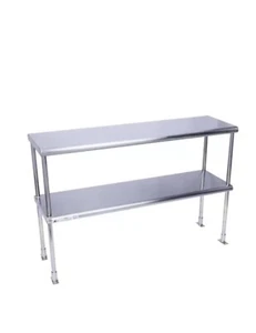 Stainless Steel Adjustable Double Overshelf for Work Table 18" x 36" - TOP Mount - Picture 1 of 2
