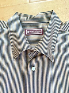 Patrick James-West Coast Classic Brown & Black Striped LS Dress Shirt XL - Picture 1 of 4