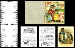 1:12 SCALE MINIATURE BOOK THE THREE LITTLE KITTENS PRE 1900 DOLLHOUSE SCALE - Picture 1 of 1
