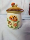VNTG SEARS ROEBUCK MERRY MUSHROOM CERAMIC LARGE 6' CANISTER CANNISTER W/LID