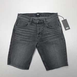 Hudson Jeans Jett Cut Off Raw Hem Short Black Stretch Men's Size 31 - Picture 1 of 12