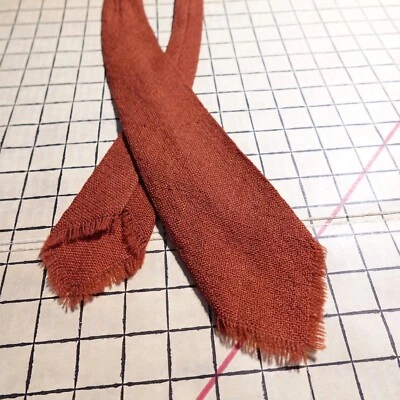 "Corbata de lana vintage El Grandee Fred Harvey tejida a mano en Nuevo México naranja 46""" Foto 1 de 4