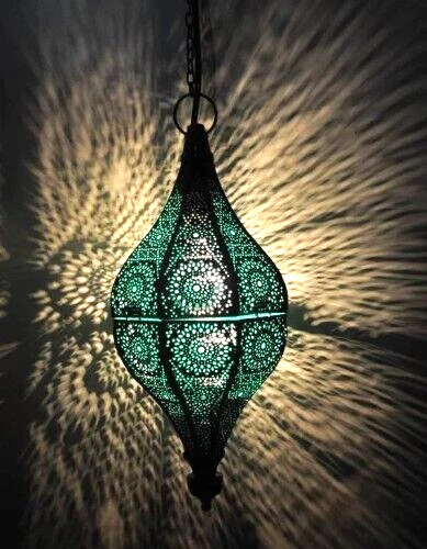 Lámpara colgante de techo marroquí hecha a mano turca moderna de diseño vintage de 14" Foto 1 de 4