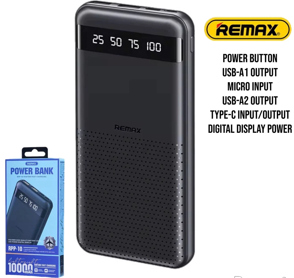 10000mAh Portable Power Bank Fast External Backup Battery Charger Travel & Phone - Image 1 of 4
