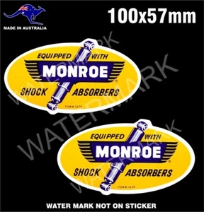 2 MONROE SHOCK ABSORBERS STICKER VINTAGE RETRO REPRODUCTION - Picture 1 of 1