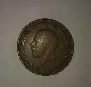 1929 Gran Bretaña King George V bronce medio centavo, mínimo en muy buen estado - buen estado - Imagen 1 de 4