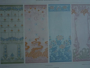 Estampe Art Nouveau Fleurs Feuilles Von Herbinier Dekorative Vorbilder - Picture 1 of 4