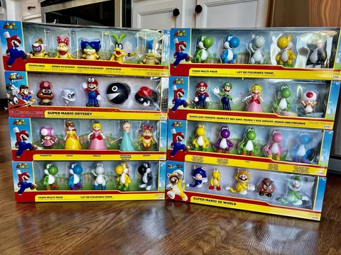(8) Lot Jakks Pacific Nintendo Super Mario 2.5" Figure Set 5-Packs Yoshi Mario Cover