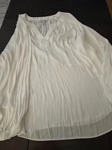 Nine West Womens XXL White Long Sleeve Blouse with ties at the neck - Picture 1 of 5