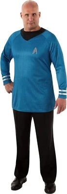 Spock Star Trek Movie Blue Shirt Fancy Dress Up Halloween Deluxe Adult Costume - Image 1 of 2