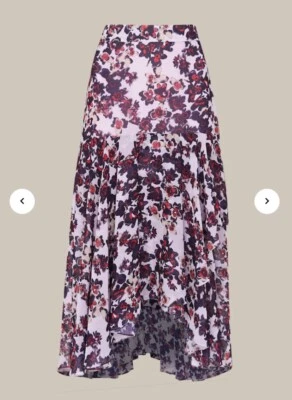 Whistles Floral Asymmetric Skirt UK14 Used - Image 1 of 4