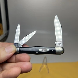 Vintage Case 1940-1964 slick black Whittler Knife Very Nice Three Blade - Picture 1 of 8