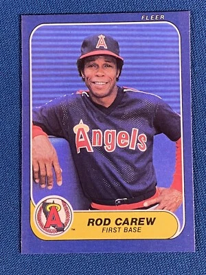 1986 Fleer Rod Carew Baseball Card #151 SET BREAK California Angels - Image 1 of 2