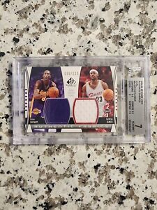 Kobe Bryant LeBron James 2004 SP Game Used Dual Jersey Card /100 BGS 7