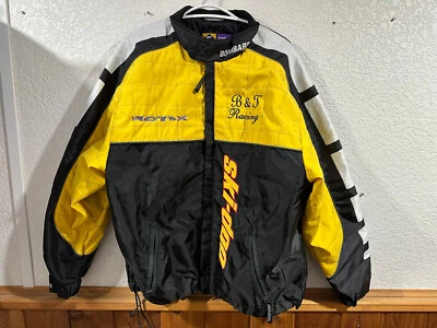 VTG Men's Ski-Doo Bombardier Rotax Yellow Full-Zip Summer Racing Jacket L EUC - Image 1 of 4