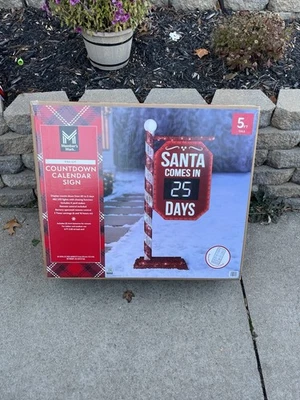 Member’s Mark 5ft Pre-Lit Santa Countdown Calendar 482 LED Outdoor Xmas Decor - Image 1 of 4