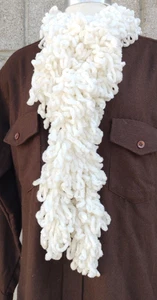 Ivory Cejon Loopy Yarn Loopy Scarf~Acrylic Blend - Picture 1 of 21