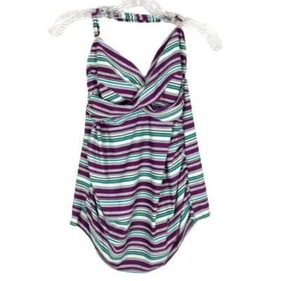 NUEVO CON ETIQUETAS Liz Lange Maternidad Halter Tankini Traje de Baño Recorte Trasero Torcido Delantero Mediano Foto 1 de 4