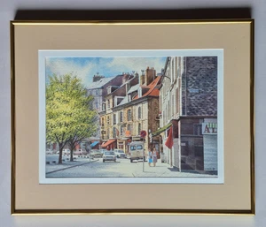 Original Street Scene Watercolor Painting by EDWIN HAAS - Picture 1 of 6
