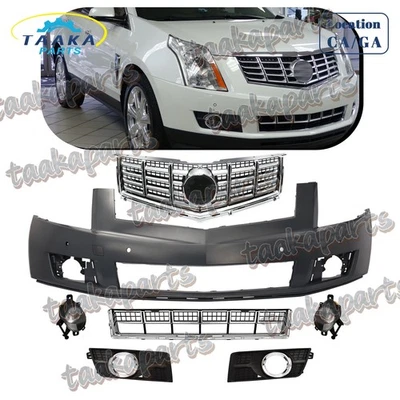 Front Upper Bumper Cover w/Park Sensor Hole W/Grille For Cadillac SRX 2013-2016 Foto 1 de 4