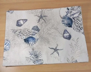 St. Tropez Set of 4 Placemats 14"x19" Sea Shells Blue, Gray, White - New (G01) - Picture 1 of 3