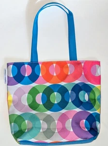 Kapitza x Clinique Tote Bag Large Multi-Color Shoulder Circle Pattern Women  - Picture 1 of 5