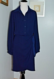 TRINA TURK NAVY BLUE LONG SLEEVES MIDI DRESS WOMEN SZ 4 *EUC* - Picture 1 of 7