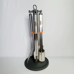 Yukon Glory Edelstahl BBQ Werkzeug Set mit drehbarem Ständer & 4-teiligem Grillset - Bild 1 von 17