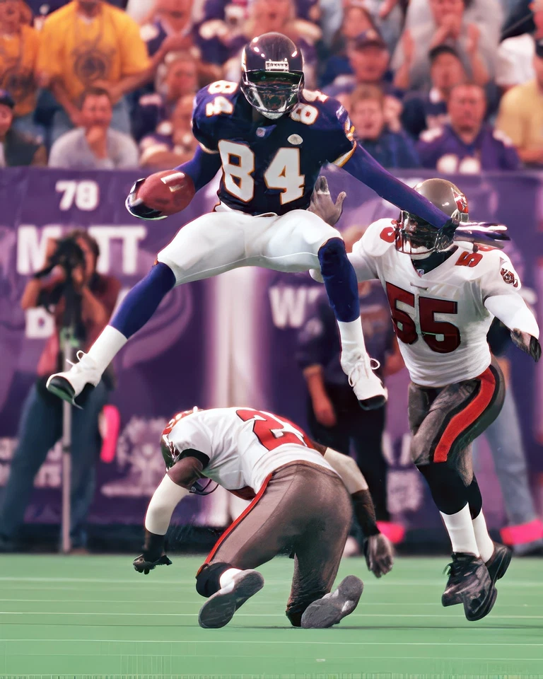 Impresión fotográfica brillante Randy Moss #84 Minnesota Vikings NFL 8"X10" 27 Foto 1 de 1