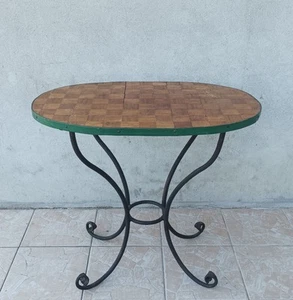 Tavolo Console In Ferro Battuto E Noce - Bild 1 von 10