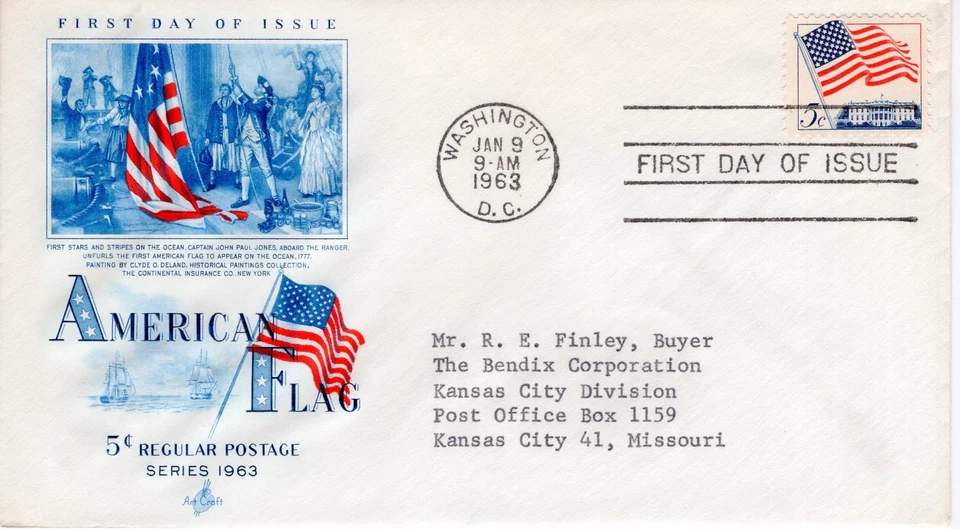 5 CENT REGULAR POSTAGE - AMERICAN FLAG - 1963 - DC1615 - Image 1 of 1