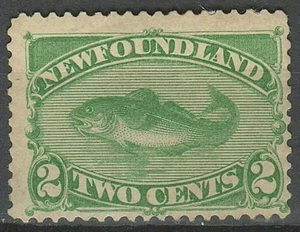 Canada - Newfoundland 1880/96 2 c.☀ Fish year stamp ☀ Unused MH - Picture 1 of 2
