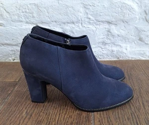 Moda in Pelle Ankle Shoe Boots In Blue Suede Size UK 6.5 EU 40 39 BNWOT - Picture 1 of 7
