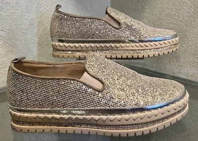Jolimall Women's Silver Tone Gold Tone Glitter Fabric Slip On Sneakers size 8 - Image 1 of 4