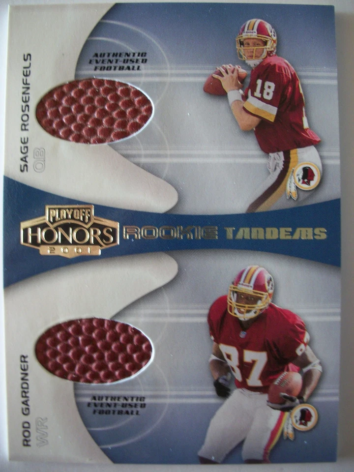 2001 PLAYOFF HONORS ROOKIE TANDEM FOOTBALLS REDSKINS # RT 5 (B30) Rob Gardner - Image 1 of 1
