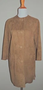 VINTAGE WOMEN'S DAYTON'S BROWN SUEDE LEATHER 4 BUTTON COAT SIZE 12 - Picture 1 of 9