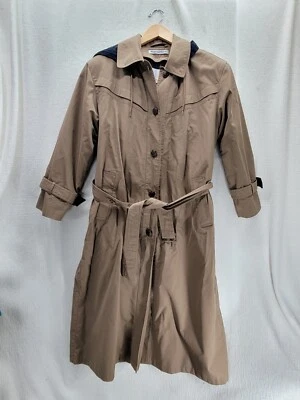 Gabardina Misty Harbor beige con capucha y cinturón talla 10 Foto 1 de 4