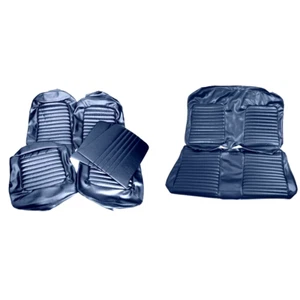 1964 1965 FORD MUSTANG COUPE BLUE SEAT UPHOLSTERY COMPLETE SET F&R SHIP/AUSTRIA - Picture 1 of 2