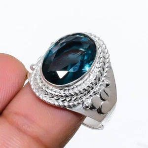 London Blue Topaz Gemstone 925 Sterling Silver Jewelry All Size Ring For Gift - Picture 1 of 1