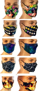 Galaxy Emoties Flames Fashion Mask Resuable Washable Breathable Masks Halloween - Picture 1 of 13