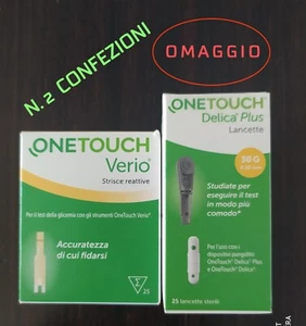 50 STRISCE ONE TOUCH VERIO + OMAGGIO 50 LANCETTE ONE TOUCH DELICA - Foto 1 di 1
