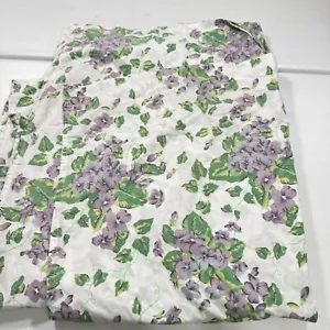 flat sheet full purple green flowers vines blend traditional - Picture 1 of 9