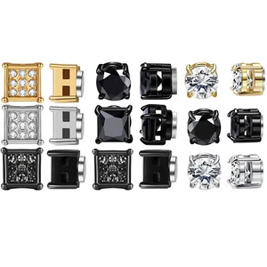 Magnetic Stud Earrings 6/ 8MM For Women Men Non-Piercing Clip On Stainless Steel - Picture 1 of 20