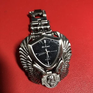 Vintage Da Vanci Motorcycle Crest Skull Wings Roller Chain Band - Picture 1 of 12