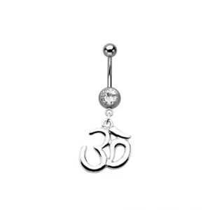 Body Jewelry-14g 3/8 Navel with ohm dangle charm- - Picture 1 of 2