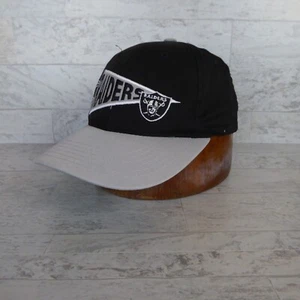 Vintage  Oakland Raiders NFL Snapback Hat Pennant Logo Black 90's Cap Annco - Picture 1 of 8