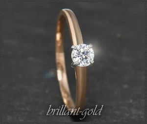 Diamant Damen Ring aus 585 Gold, 0,35ct Brillant, River D, Si3; 14K Solitärring - Bild 1 von 9