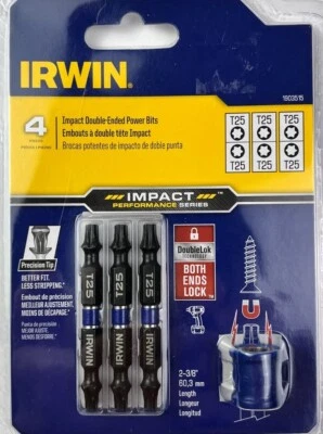 Irwin 4 /Pc Impact Torx Double End Both ends Lock Screwdriver Set Torx T-25 - Image 1 of 4